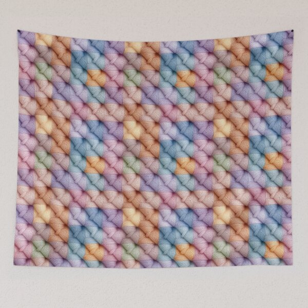 Item preview, Big Pastel Rainbow Cable Knit Basket Weave Photo Texture designed and sold by DigitaICraft.