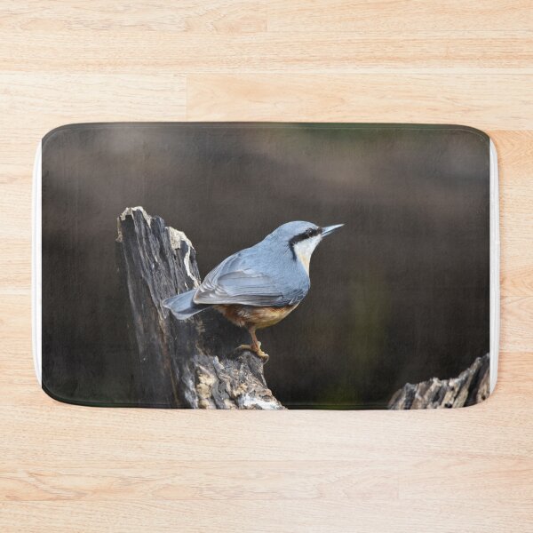 Item preview, Eurasian Nuthatch Perched on a Weathered Tree Stump designed and sold by Shanguai.
