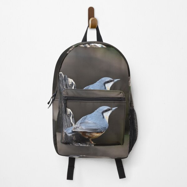 Item preview, Eurasian Nuthatch Perched on a Weathered Tree Stump designed and sold by Shanguai.