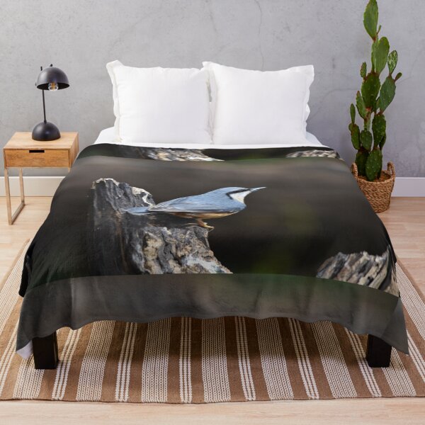 Item preview, Eurasian Nuthatch Perched on a Weathered Tree Stump designed and sold by Shanguai.