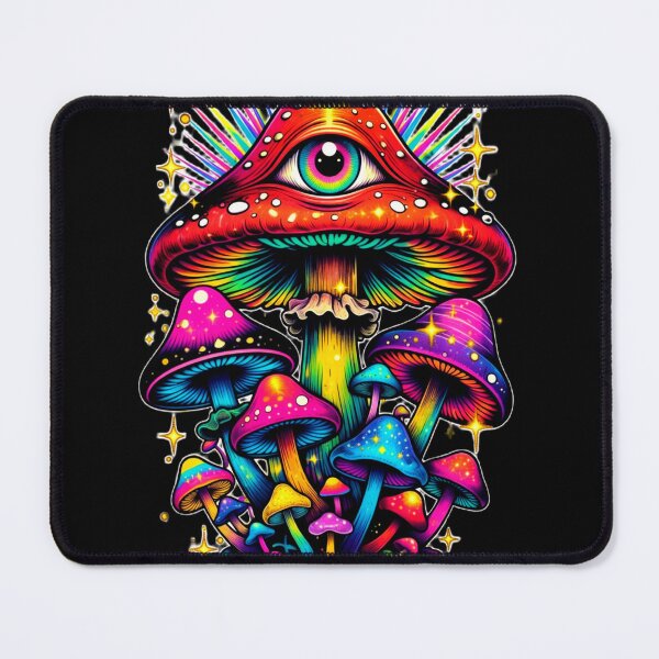 Item preview, Psychedelic Mushroom Third Eye Neon Retro Trippy - Psychedelic Art Rave Festival designed and sold by TommySpark.
