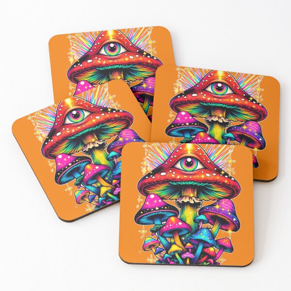 Item preview, Psychedelic Mushroom Third Eye Neon Retro Trippy - Psychedelic Art Rave Festival designed and sold by TommySpark.