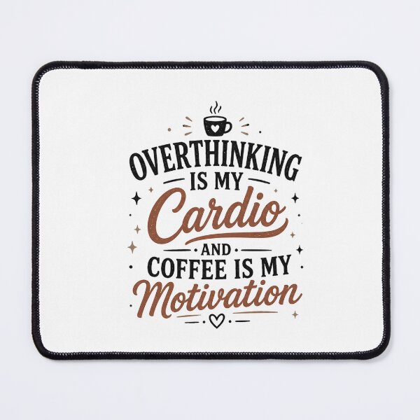 Item preview, Overthinking is My Cardio Coffee is My Motivation Funny Coffee Lover Poker Quote Design designed and sold by NBT-NOVA.
