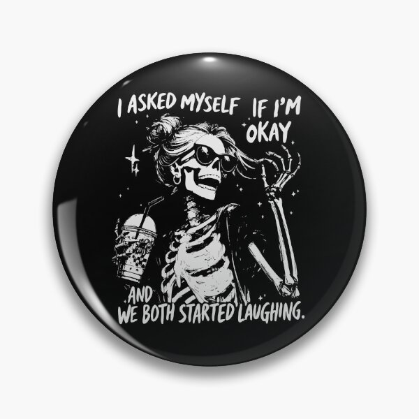 Item preview, I Asked Myself If I'm Okay Skeleton T-Shirt, Snarky Sarcastic Funny Mental Health Shirt, Vintage Distressed Graphic Tee designed and sold by BlessLifePrints.