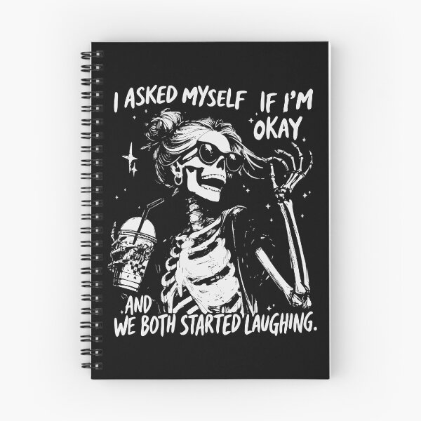 Item preview, I Asked Myself If I'm Okay Skeleton T-Shirt, Snarky Sarcastic Funny Mental Health Shirt, Vintage Distressed Graphic Tee designed and sold by BlessLifePrints.