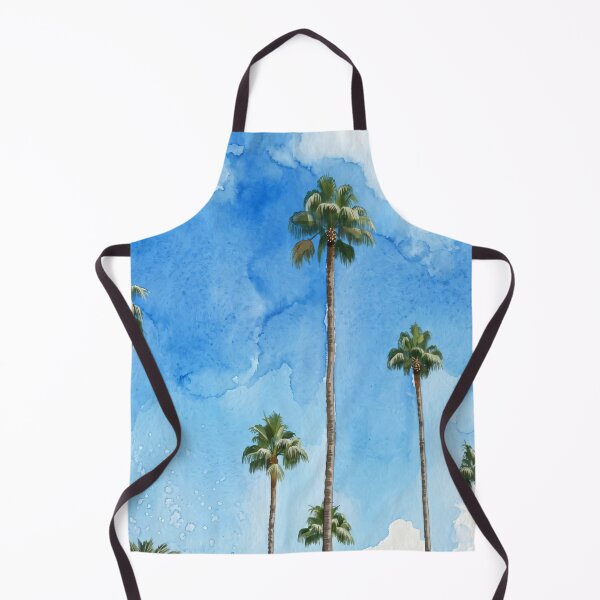 Item preview, Palm Trees Rising into a Mediterranean Summer Sky — Digital Watercolour Fine Art from Real Photography, Spain | Travel Art designed and sold by M.ALK.Watercolor.