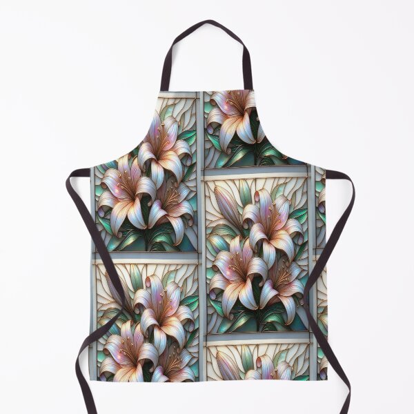 Item preview,  Iridescent White Lilies Golden Accents Floral Art designed and sold by BriSher.