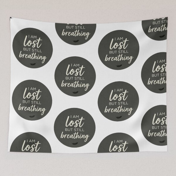 Item preview, Lost But Still Breathing – Minimalist Dark Aesthetic Quote Sticker designed and sold by Elviqus Shop.