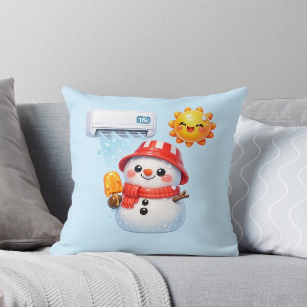 Item preview, Cute Summer Melting Snowman with Air Conditioner | Kawaii Summer Art designed and sold by Moons Studio.