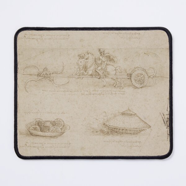 Item preview, Military Machines by Leonardo da Vinci Renaissance War Engineering Art Print designed and sold by artofuniverse.