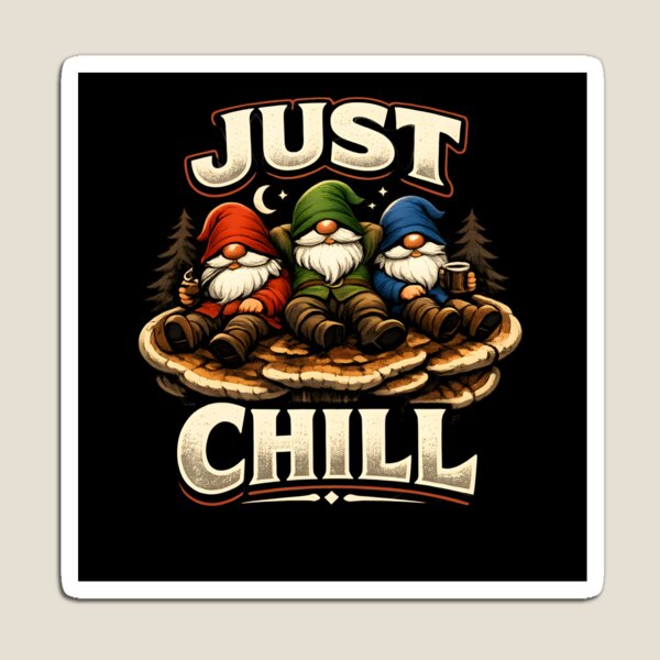Item preview, Just Chill Gnome Trio Cozy Cookie Fantasy Illustration designed and sold by BarLizaStudio.
