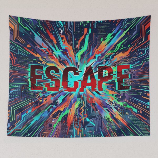 Item preview, ESCAPE Glitch Art Cyberpunk Aesthetic designed and sold by MarCinu Art.