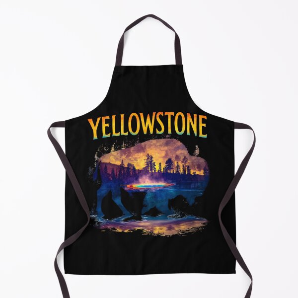 Item preview, Yellowstone Bison Silhouette Grand Prismatic Spring designed and sold by Freedom Of The Hills.
