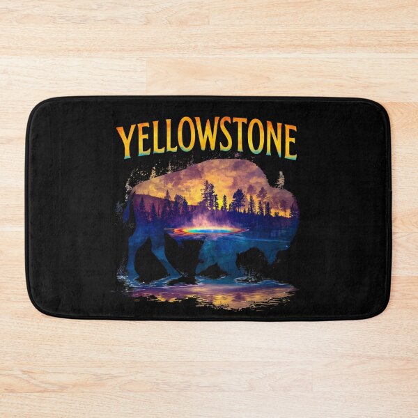 Item preview, Yellowstone Bison Silhouette Grand Prismatic Spring designed and sold by Freedom Of The Hills.