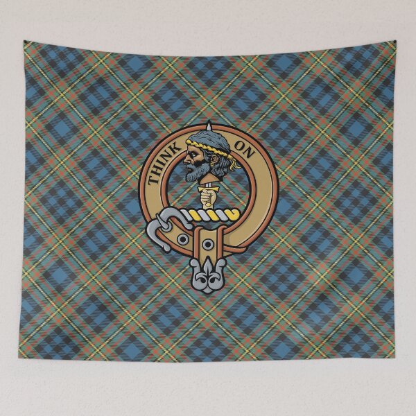 Item preview, Clan MacLellan Crest over Ancient Tartan designed and sold by sifis.