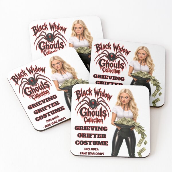 Item preview, Black Widow Ghouls “Grieving Grifter” Costume – Dark Humor Parody Halloween Shirt T-Shirt designed and sold by DyfunctionalTee.