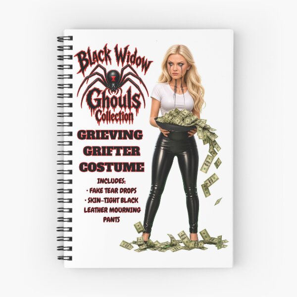 Item preview, Black Widow Ghouls “Grieving Grifter” Costume – Dark Humor Parody Halloween Shirt T-Shirt designed and sold by DyfunctionalTee.