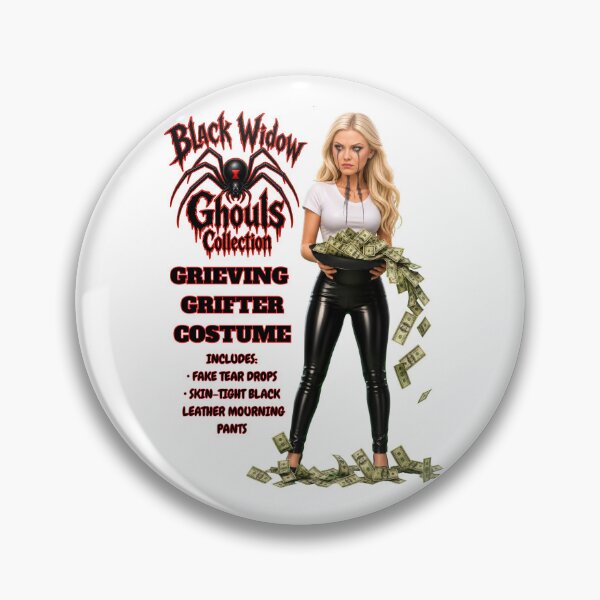Item preview, Black Widow Ghouls “Grieving Grifter” Costume – Dark Humor Parody Halloween Shirt T-Shirt designed and sold by DyfunctionalTee.