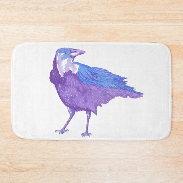 Item preview, Purple Blue Crow Watercolor Bird Illustration designed and sold by Fairfax-Curator.
