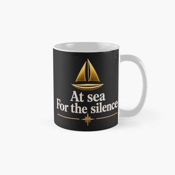 Item preview,  At Sea For The Silence – Elegant Sailing Yacht Design | Nautical Lifestyle Graphic designed and sold by MWSailingClub.