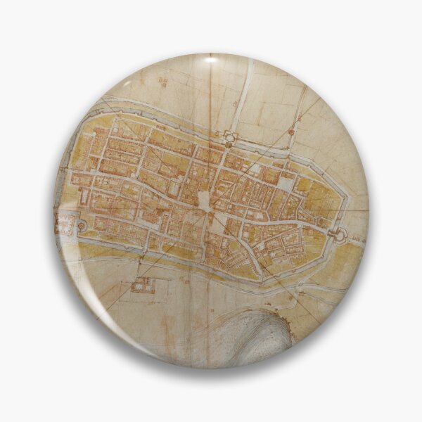 Item preview, Plan of Imola by Leonardo da Vinci Renaissance City Map Fine Art Print designed and sold by artofuniverse.