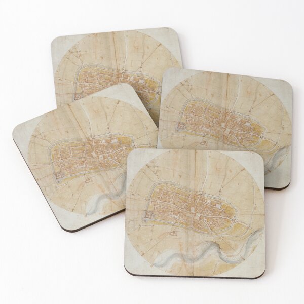 Item preview, Plan of Imola by Leonardo da Vinci Renaissance City Map Fine Art Print designed and sold by artofuniverse.