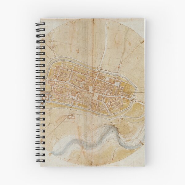 Item preview, Plan of Imola by Leonardo da Vinci Renaissance City Map Fine Art Print designed and sold by artofuniverse.