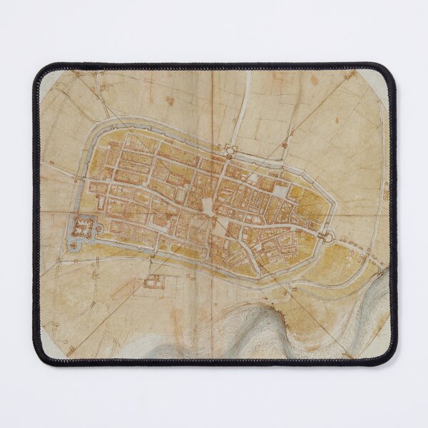 Item preview, Plan of Imola by Leonardo da Vinci Renaissance City Map Fine Art Print designed and sold by artofuniverse.