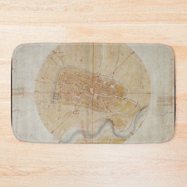 Item preview, Plan of Imola by Leonardo da Vinci Renaissance City Map Fine Art Print designed and sold by artofuniverse.