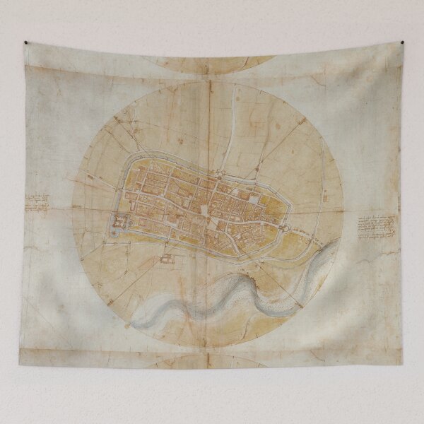 Item preview, Plan of Imola by Leonardo da Vinci Renaissance City Map Fine Art Print designed and sold by artofuniverse.