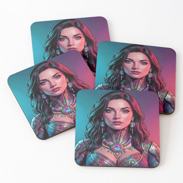 Item preview, Mystic Warrior Portrait in Fantasy Armor with Glowing Gemstone and Elegant Ornamental Details designed and sold by FotoworldEdel.