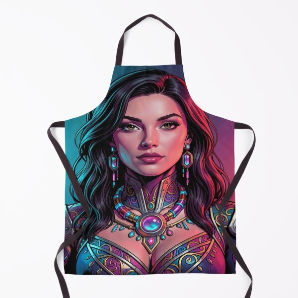 Item preview, Mystic Warrior Portrait in Fantasy Armor with Glowing Gemstone and Elegant Ornamental Details designed and sold by FotoworldEdel.