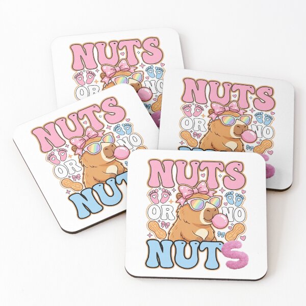 Item preview, Nuts or No Nuts? Retro Baby Gender Reveal Capybara designed and sold by BumbleBloom7.