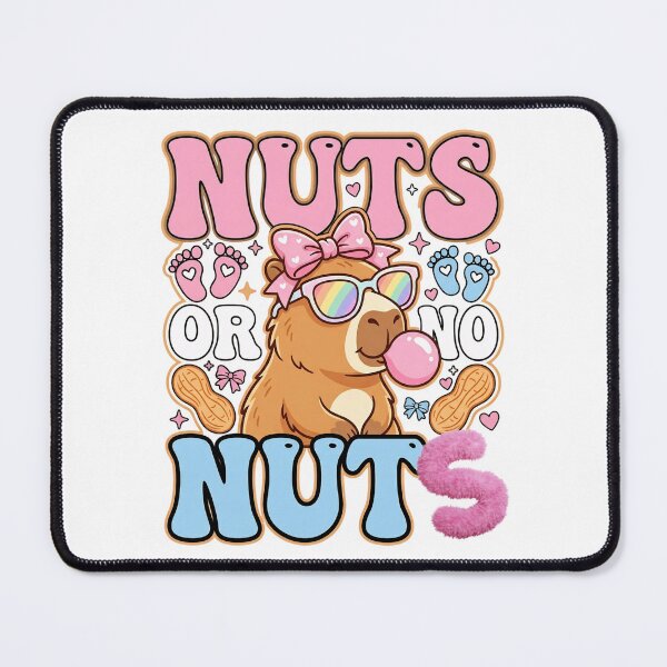 Item preview, Nuts or No Nuts? Retro Baby Gender Reveal Capybara designed and sold by BumbleBloom7.