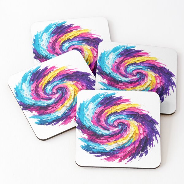 Item preview, Neon Galaxy Spiral Abstract Oil Painting designed and sold by tineldesign.