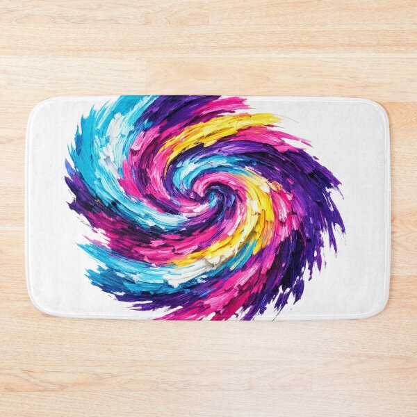Item preview, Neon Galaxy Spiral Abstract Oil Painting designed and sold by tineldesign.