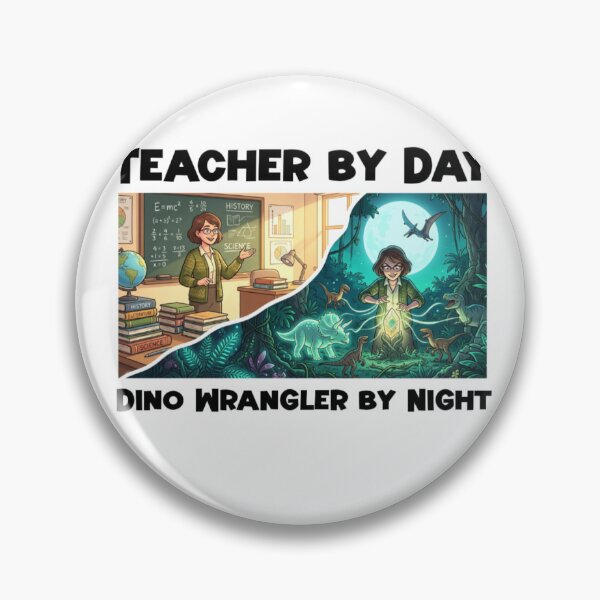Item preview, Teacher by Day Dino Wrangler by Night Funny Teacher Dinosaur Shirt Gift designed and sold by Abibless1998.
