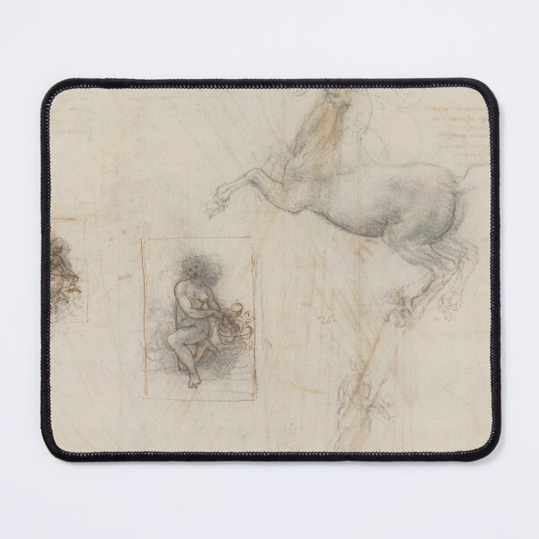 Item preview, Horse and Rider Studies by Leonardo da Vinci Renaissance Drawing Fine Art Print designed and sold by artofuniverse.