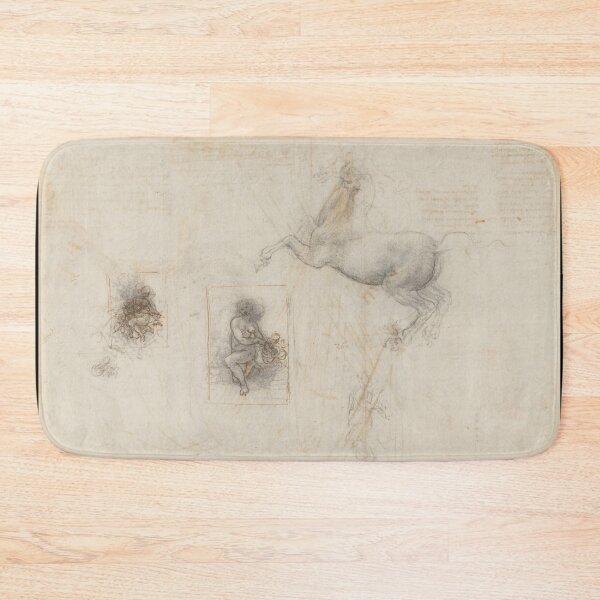 Item preview, Horse and Rider Studies by Leonardo da Vinci Renaissance Drawing Fine Art Print designed and sold by artofuniverse.