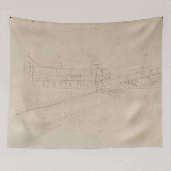 Item preview, Recto a Horse's Fore Leg and Chest Verso a Design for a Palace by Leonardo da Vinci Renaissance Architectural Drawing Fine Art Print designed and sold by artofuniverse.