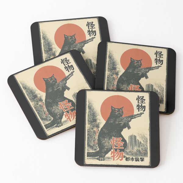 Item preview, Kaiju Cat Rampage – Japanese Monster Art designed and sold by obstinator.
