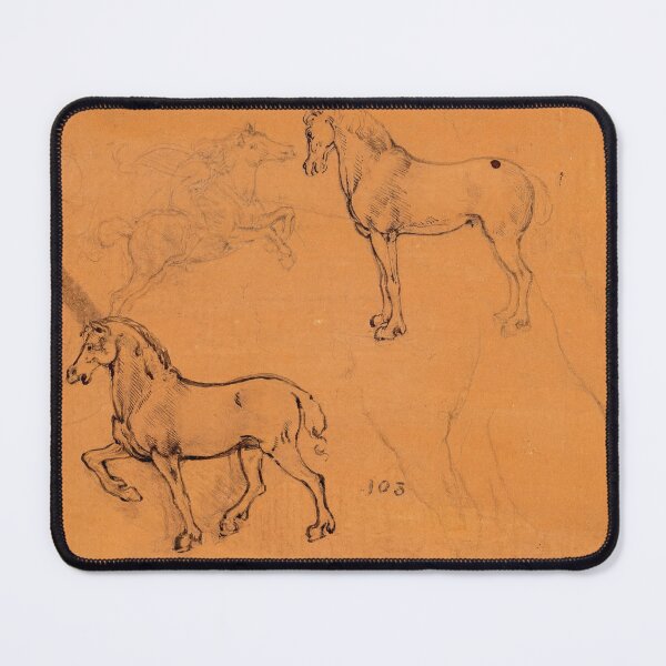 Item preview, Recto Studies of Horses by Leonardo da Vinci High Renaissance Horse Study Fine Art Print designed and sold by artofuniverse.