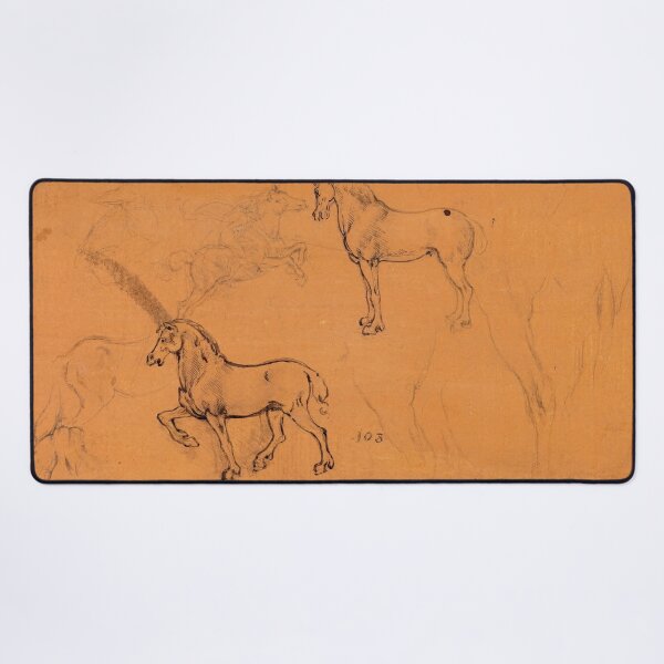 Item preview, Recto Studies of Horses by Leonardo da Vinci High Renaissance Horse Study Fine Art Print designed and sold by artofuniverse.