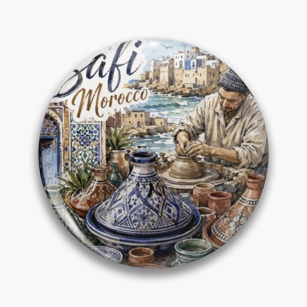 Item preview, Safi Morocco Pottery Tajine Ceramic Art Travel Sticker designed and sold by Modefissi.