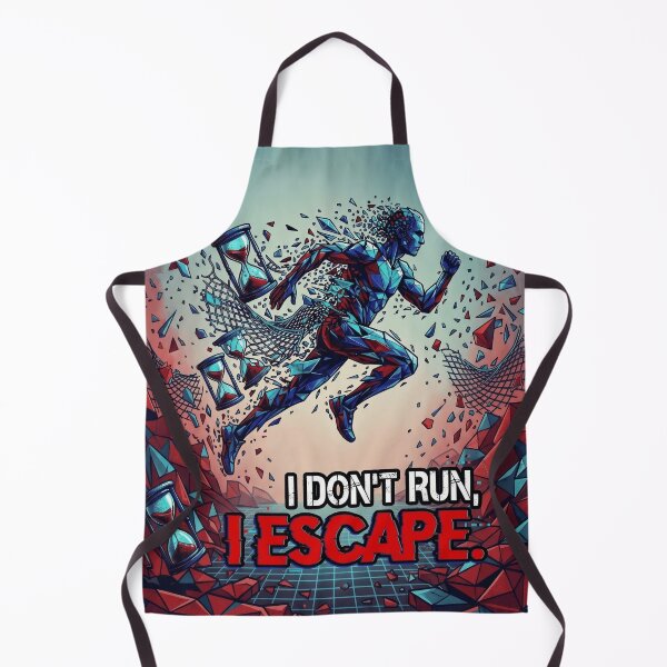 Item preview, I Don't Run I Escape | Glitch Art Techwear designed and sold by MarCinu Art.