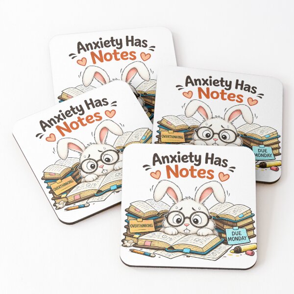Item preview, Funny Student Anxiety Bunny Overthinking Sticker designed and sold by Gentlestate.