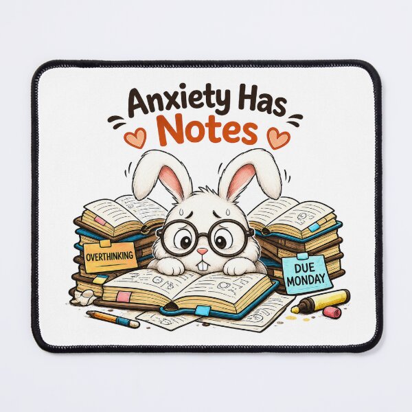 Item preview, Funny Student Anxiety Bunny Overthinking Sticker designed and sold by Gentlestate.