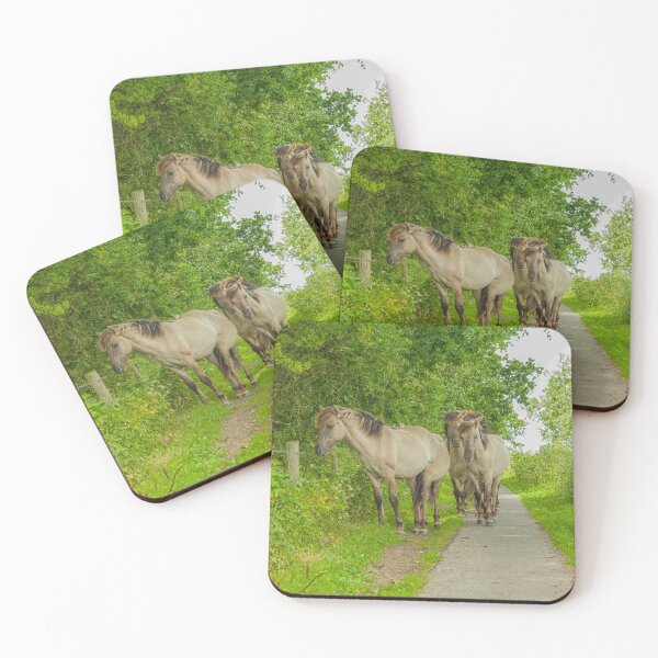 Item preview, Wild Konik horses on a path in the Netherlands designed and sold by Photopat.