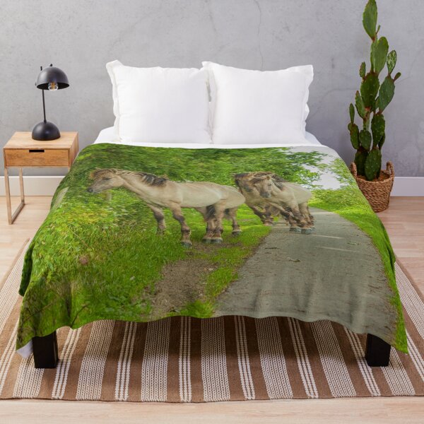 Item preview, Wild Konik horses on a path in the Netherlands designed and sold by Photopat.