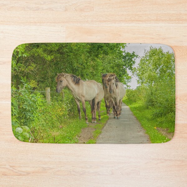 Item preview, Wild Konik horses on a path in the Netherlands designed and sold by Photopat.